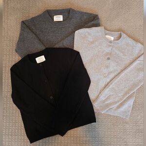 Zara Girls 100% Cashmere Sweater Bundle Size 13/14 2 Cardigans + 1 Crewneck